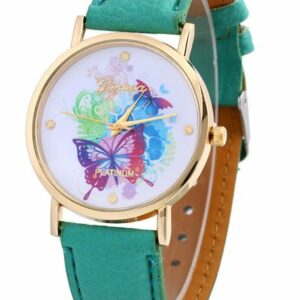 Pink Platinum Watch with Butterflies