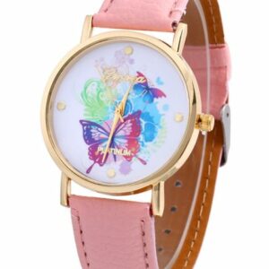 Aqua Platinum Watch with Butterflies