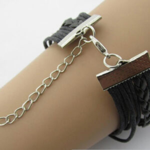 Retro Leather & Rope Nautical Infinity Bracelet